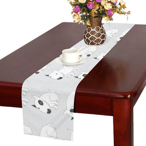Bull Terrier Pattern Print Design 01 Table Runner