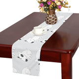 Bull Terrier Pattern Print Design 01 Table Runner