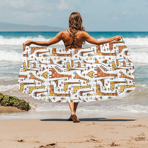 Giraffe Pattern Print Design 04 Beach Towel