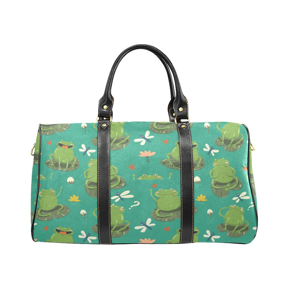 Cute frog dragonfly design pattern Travel Bag