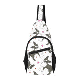 Boston terrier dog hearts vector pattern All Over Print Chest Bag