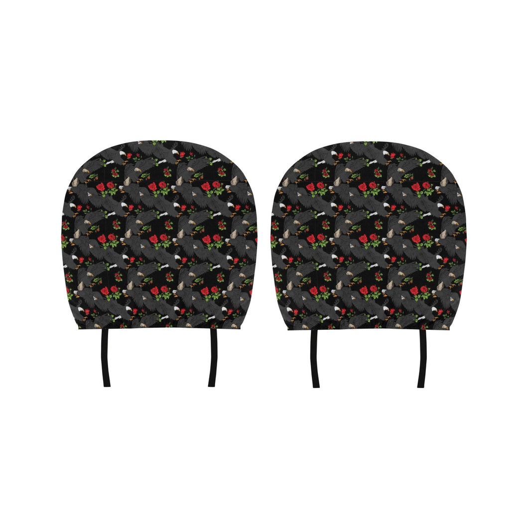 Eagle Pattern Print Design 04 Car Headrest Cover