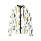 Cute cactus pattern Women's Padded Hooded Jacket