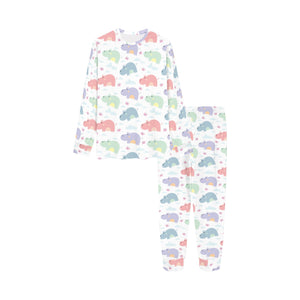 Hippopotamus Pattern Print Design 03 Kids' Boys' Girls' All Over Print Pajama Set