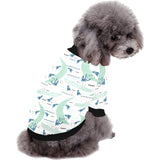 Crocodile diver pattern All Over Print Pet Dog Round Neck Fuzzy Shirt