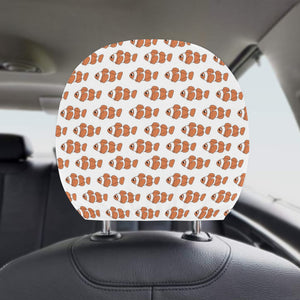 Clown Fish Pattern Print Design 05 Car Headrest Cover