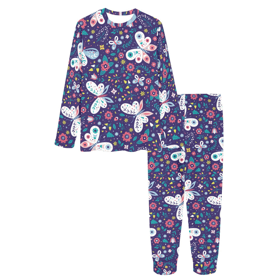 Colorful butterfly flower pattern.eps Women's All Over Print Pajama Set