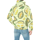 Durian leaves pattern background Men's Padded Hooded Jacket