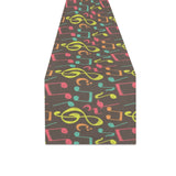 Music Notes Pattern Print Design 05 Table Runner