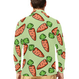 Carrot Pattern Print Design 05 Men's Long Sleeve Polo Shirt