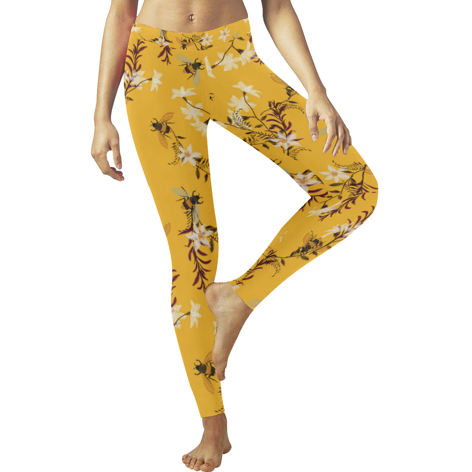 Bee flower pattern Women's Legging Fulfilled In US