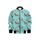 Dachshund decorative background Kids' Boys' Girls' Bomber Jacket