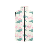 Pink lotus waterlily leaves pattern Men's Padded Vest