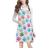 Dog Paws Pattern Print Design 01 All Over Print Adjustable Apron