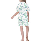 Crocodile diver pattern Kids' Boys' Girls' V-Neck Short Pajama Set