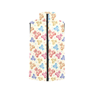 Teddy Bear Pattern Print Design 05 Women's Padded Vest