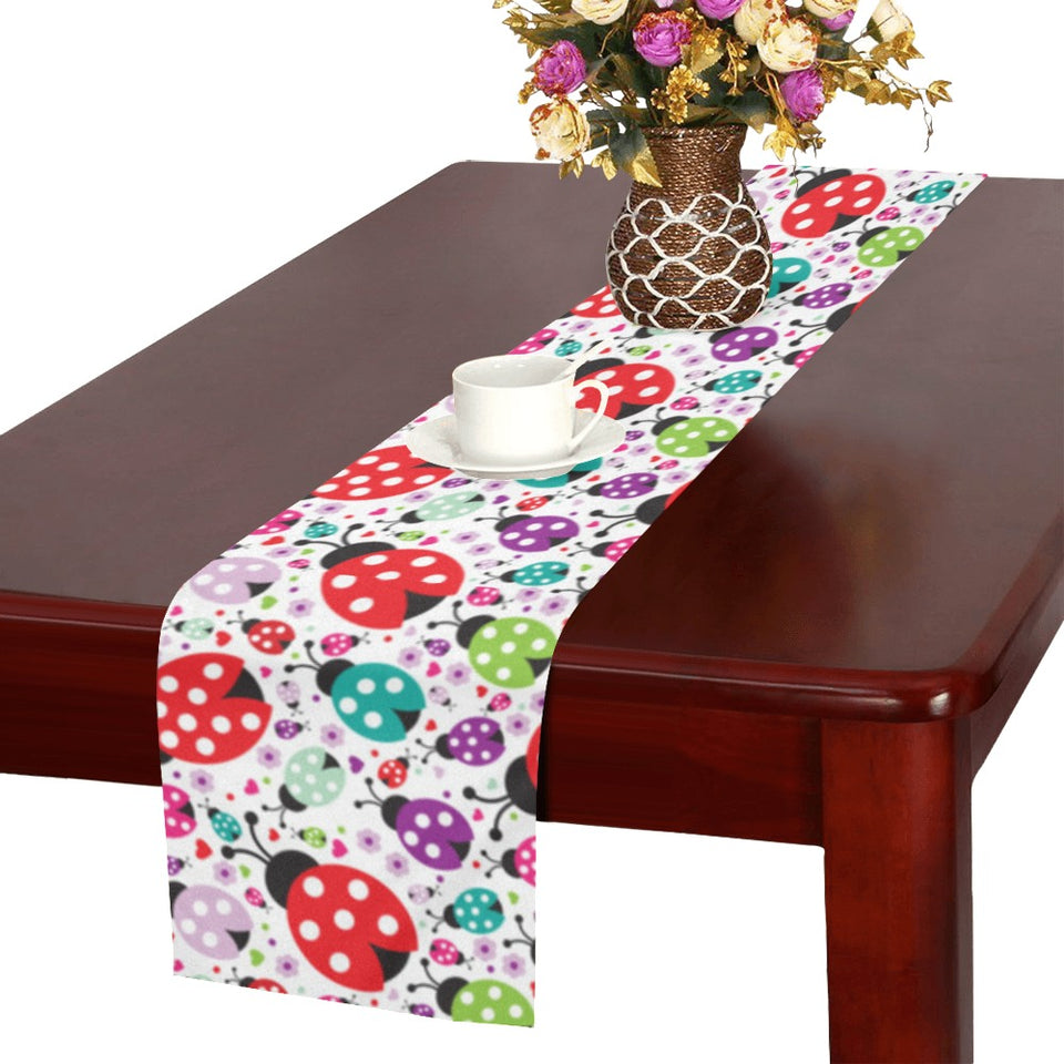 Ladybug Pattern Print Design 03 Table Runner