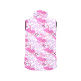 Pink flamingo flower pattern Women's Padded Vest