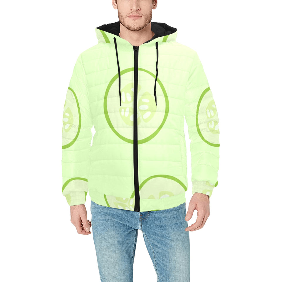 Cucumber pattern Men's Padded Hooded Jacket