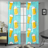 Beer pattern green background Gauze Curtain