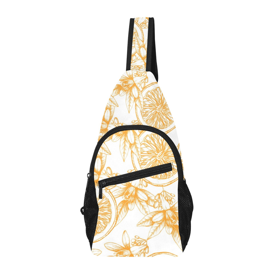 hand drawn orange fruit pattern All Over Print Chest Bag