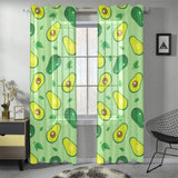 Avocado pattern green background Gauze Curtain