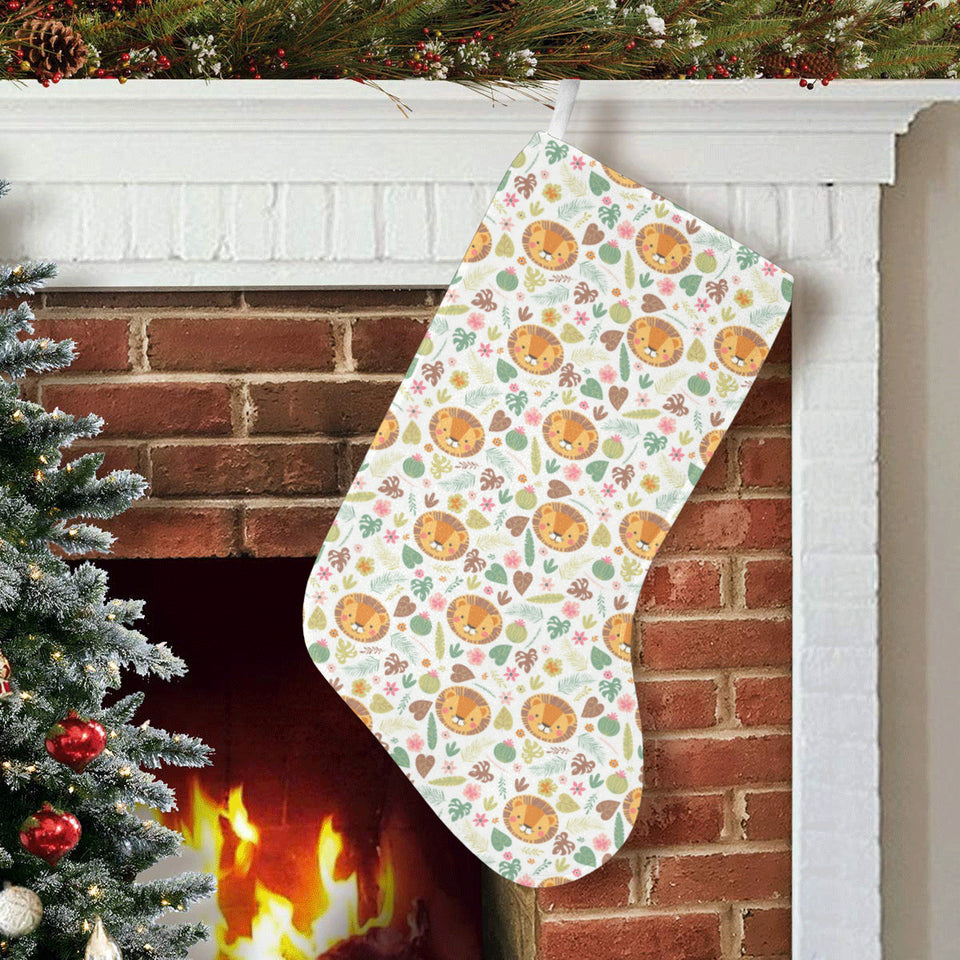 Lion Pattern Print Design 04 Christmas Stocking