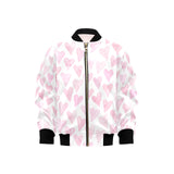 Watercolor pink heart pattern Kids' Boys' Girls' Bomber Jacket