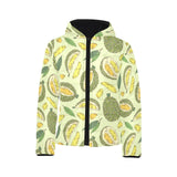 Durian leaves pattern background Kids' Boys' Girls' Padded Hooded Jacket