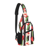 red and white tulips pattern All Over Print Chest Bag