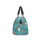 Boston terrier beautiful flower pattern Travel Bag