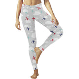 Airplane cloud grey background Women's Legging Fulfilled In US