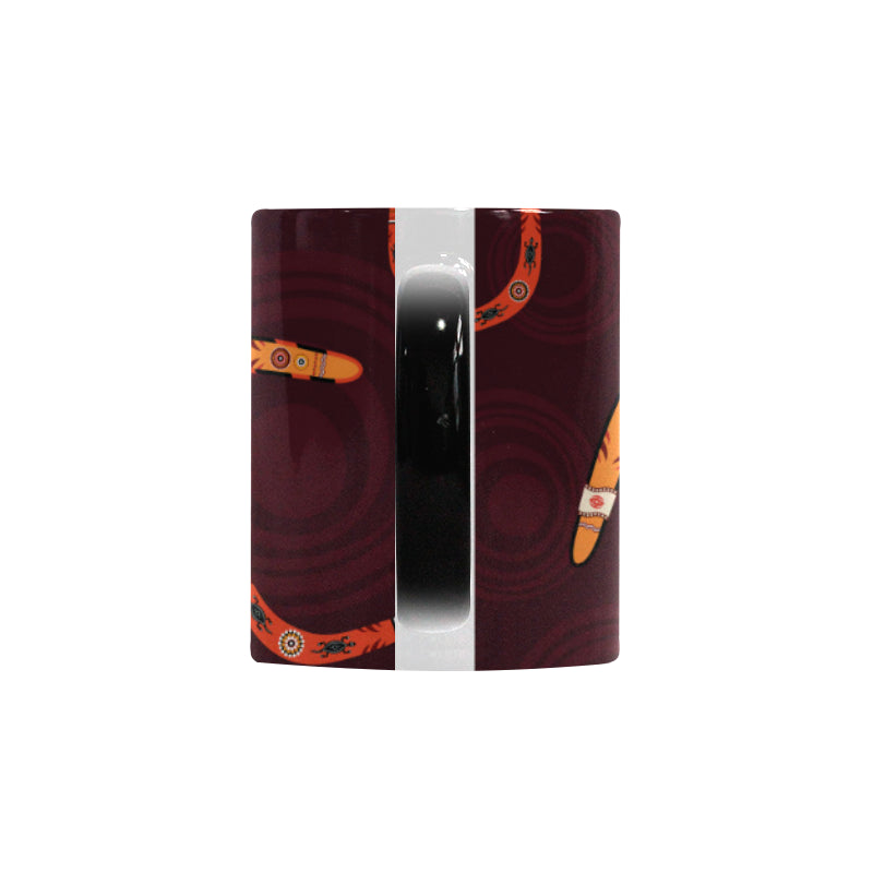 Boomerang Australian aboriginal ornament circle bl Morphing Mug Heat Changing Mug