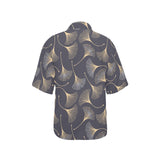 Gold ginkgo leaves Women's All Over Print Hawaiian Shirt