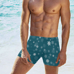 Snowflake pattern dark background Men's Swimming Trunks