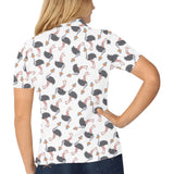 Ostrich Pattern Print Design 02 Women's All Over Print Polo Shirt