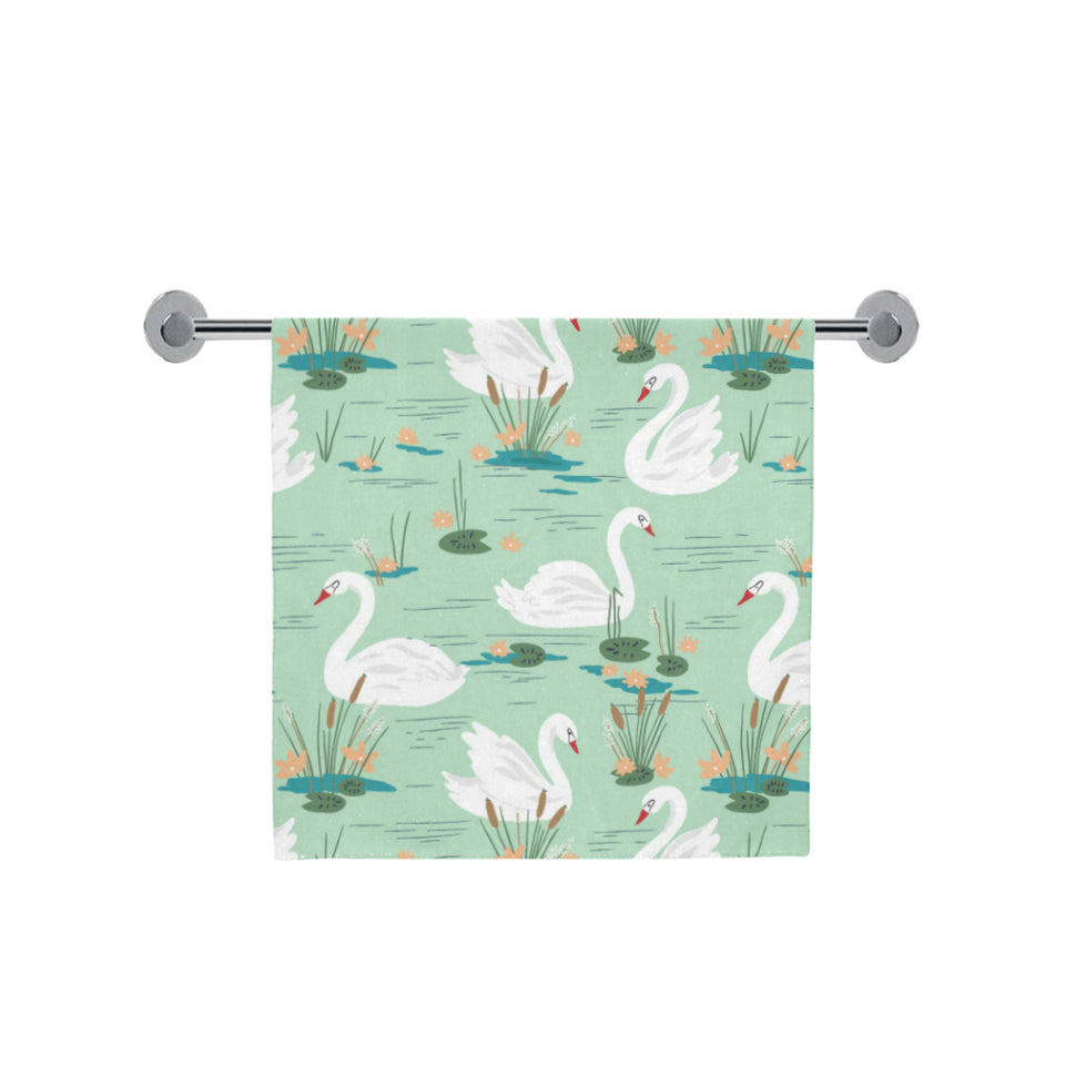 White swan lake pattern Bath Towel