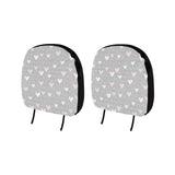 Heart pattern gray background Car Headrest Cover