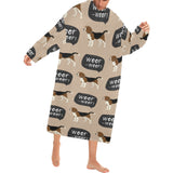 Beagle pattern Blanket Robe with Sleeves