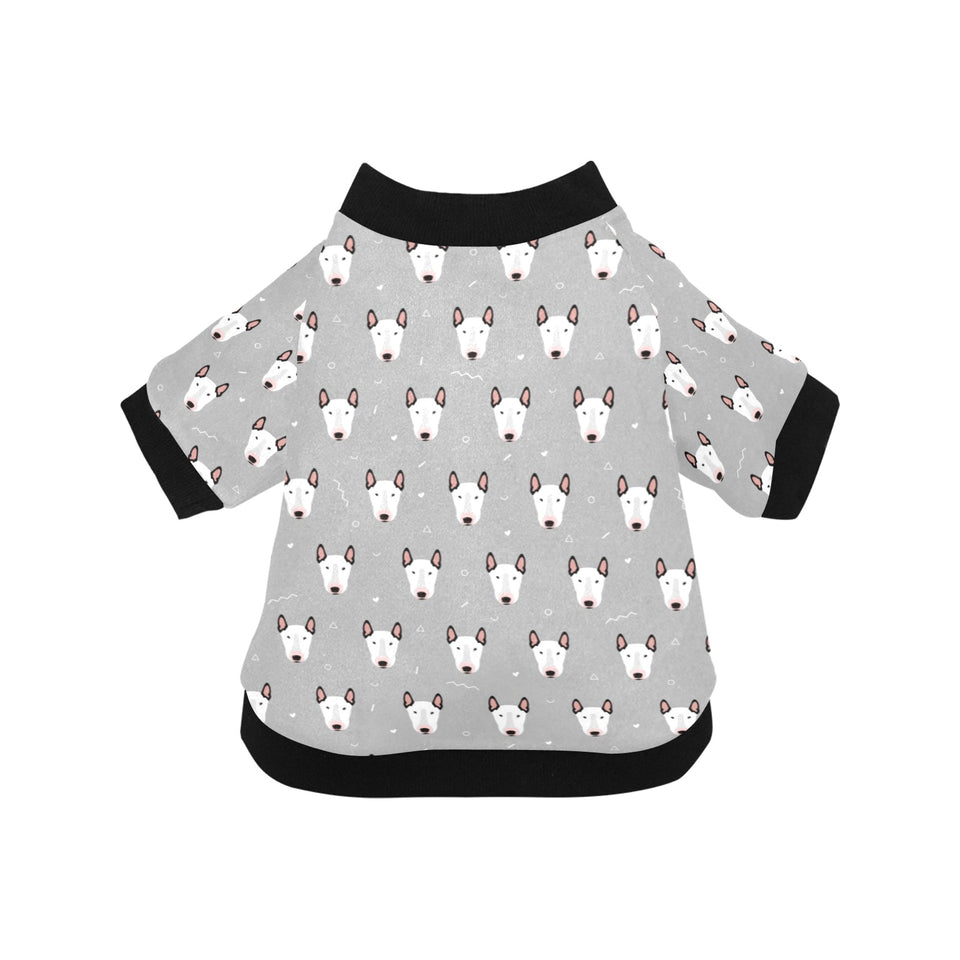 Bull Terrier Pattern Print Design 05 All Over Print Pet Dog Round Neck Fuzzy Shirt
