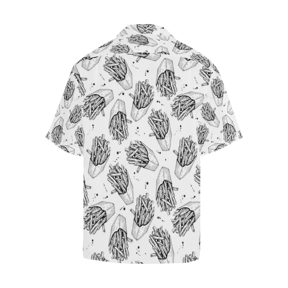Hand drawn french fries pattern Men's All Over Print Hawaiian Shirt