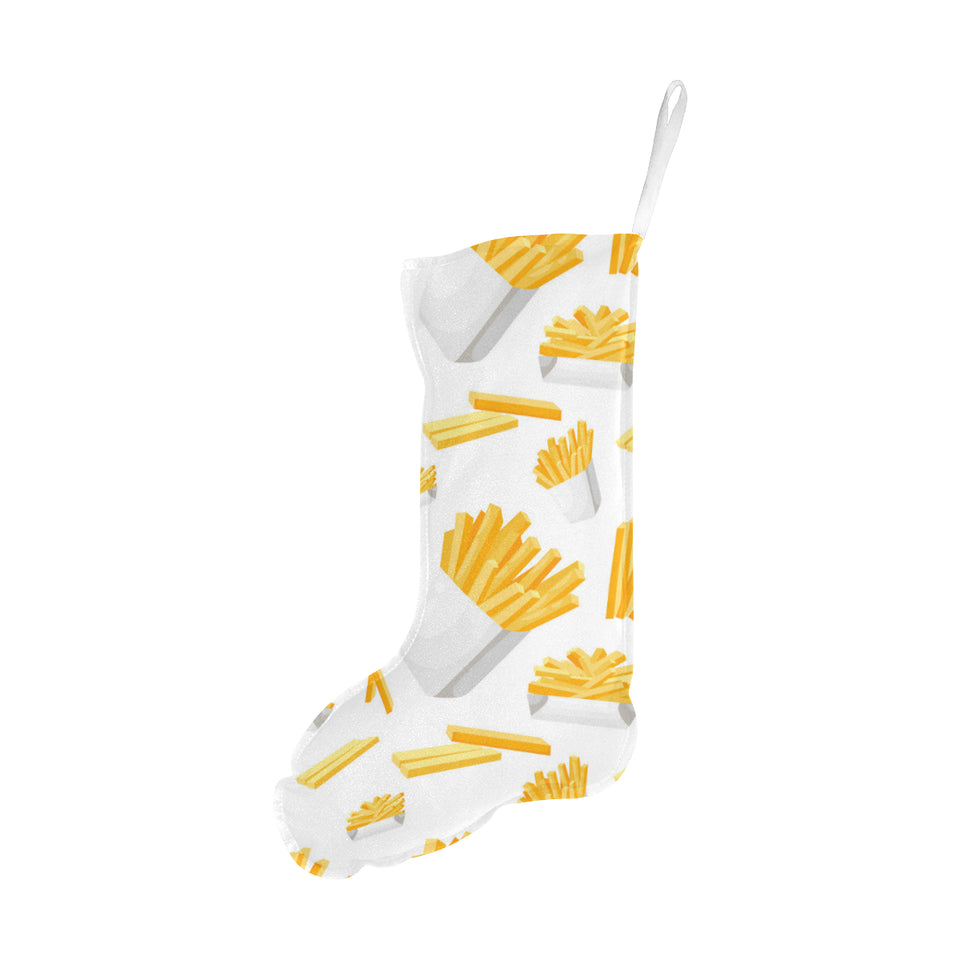 French fries white paper box pattern Christmas Stocking