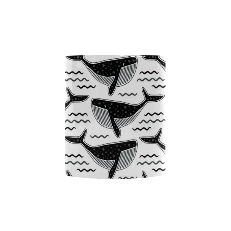 Black whale pattern Morphing Mug Heat Changing Mug