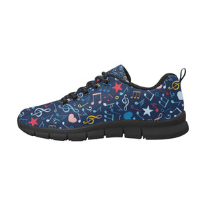 Music Notes Pattern Print Design 03 Men's Breathable Sneakers ( Model 055)
