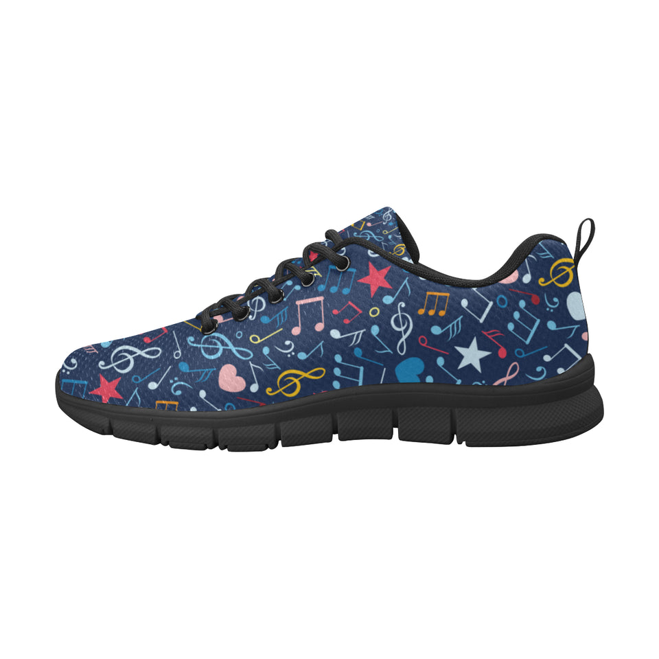 Music Notes Pattern Print Design 03 Men's Breathable Sneakers ( Model 055)