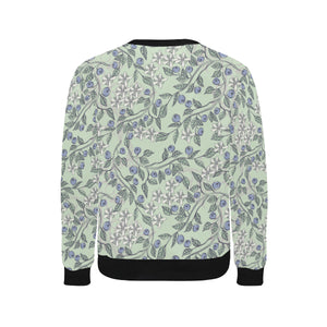 hand drawn blueberry pattern Men's Crew Neck Sweatshirt