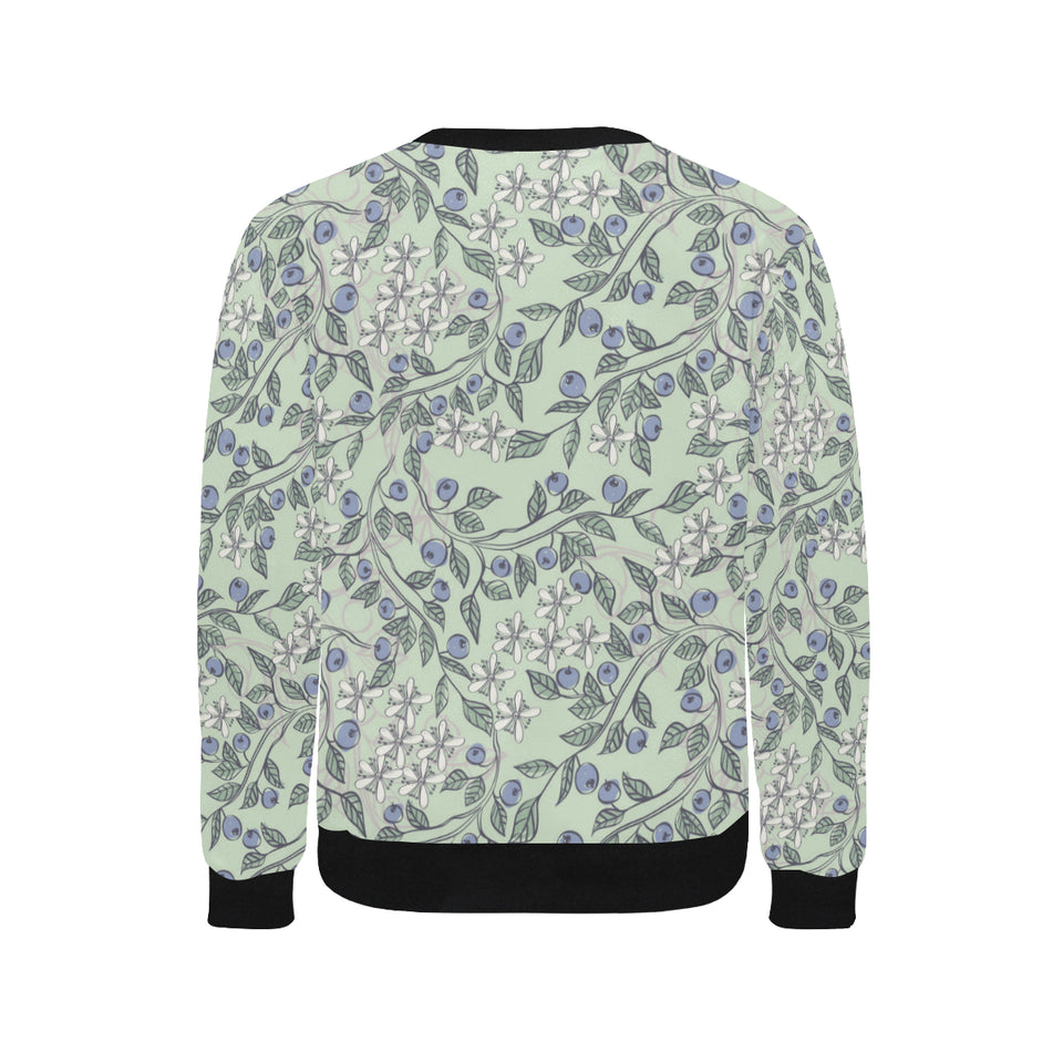 hand drawn blueberry pattern Men's Crew Neck Sweatshirt