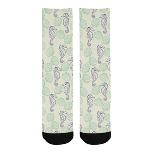 Seahorse shell pattern Crew Socks