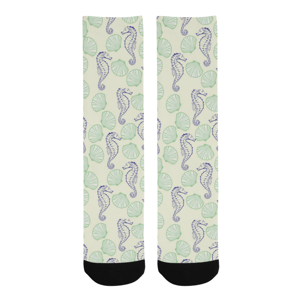 Seahorse shell pattern Crew Socks