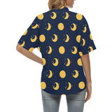 Moon star pattern Women's All Over Print Hawaiian Shirt